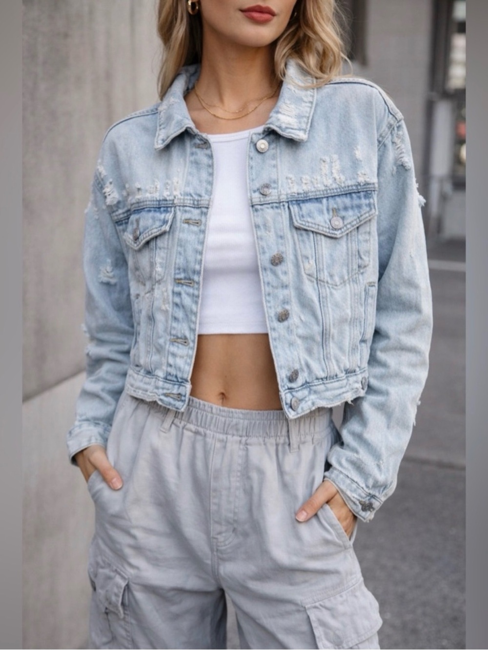 100% Cotton Light Wash Denim Jacket